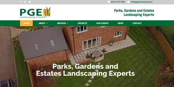 New Website goes live - PGE Landscaping